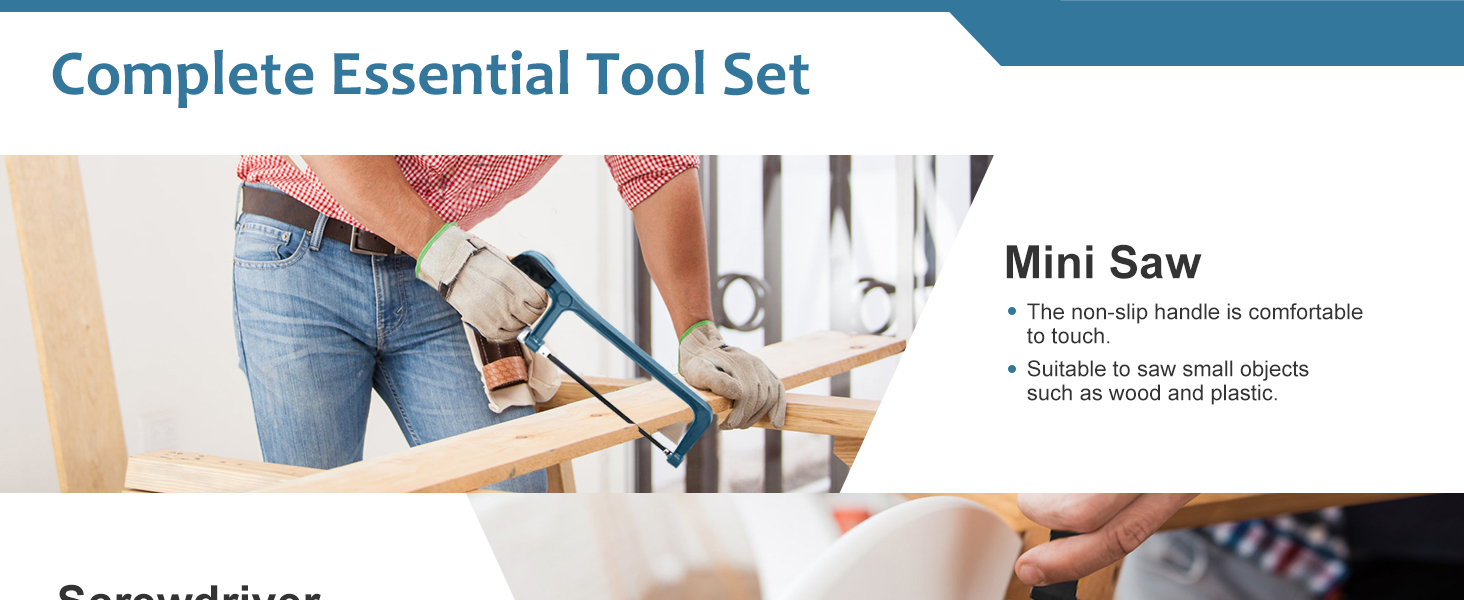 Набір інструментів Sundpey 148 предметів в кейсі: універсальний набір для дому та ремонту з викрутками, ключами, плоскогубцями та тестером напруги (синій)