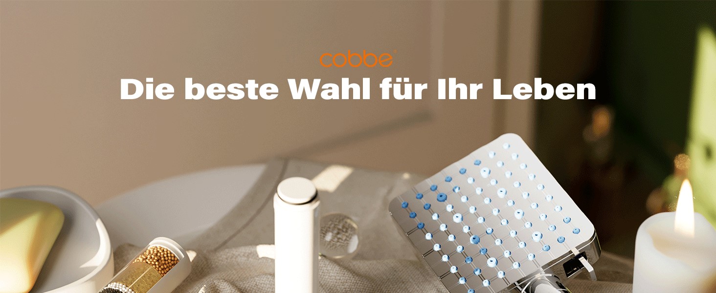 Фільтр для душу Cobbe з шлангом, високонапірна ручна лійка з 20-ступеневою фільтрацією, економна лійка з 6 режимами струменя, підвищення тиску, для жорсткої води (Q7.chrom)