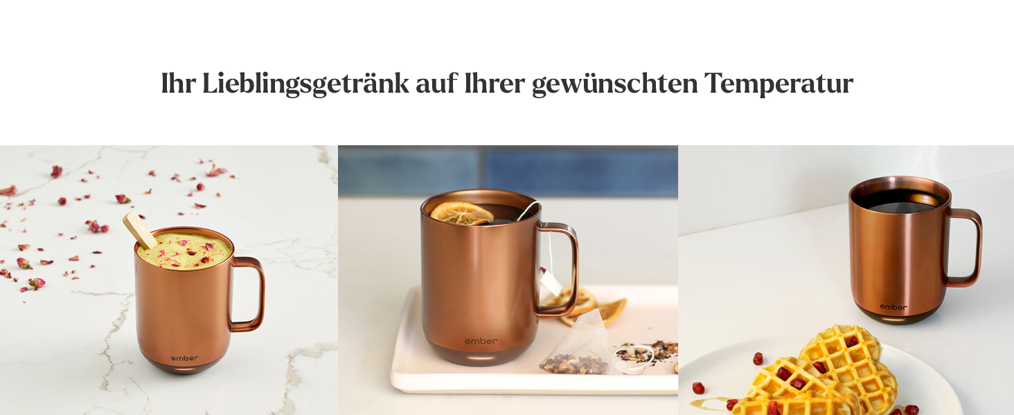 Розумний термокружка Ember Smart Mug 2, 295 мл, з регулюванням температури, керування через додаток, акумулятор, LED дисплей, мідний колір