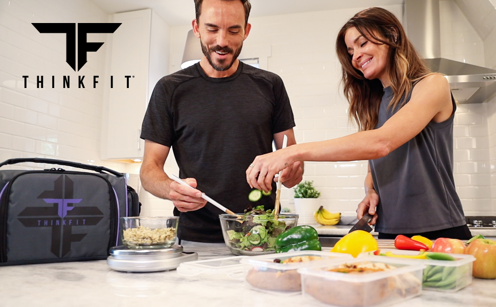 Ізотермічна ланчбокс з 6 контейнерами для їжі – BPA-Free, багаторазовий, підходить для мікрохвильової печі та морозильної камери – ланч-сумка з шейкером, органайзером для пігулок, плечовим ременем та охолоджувальними пакетами – червона сумка-холодильник