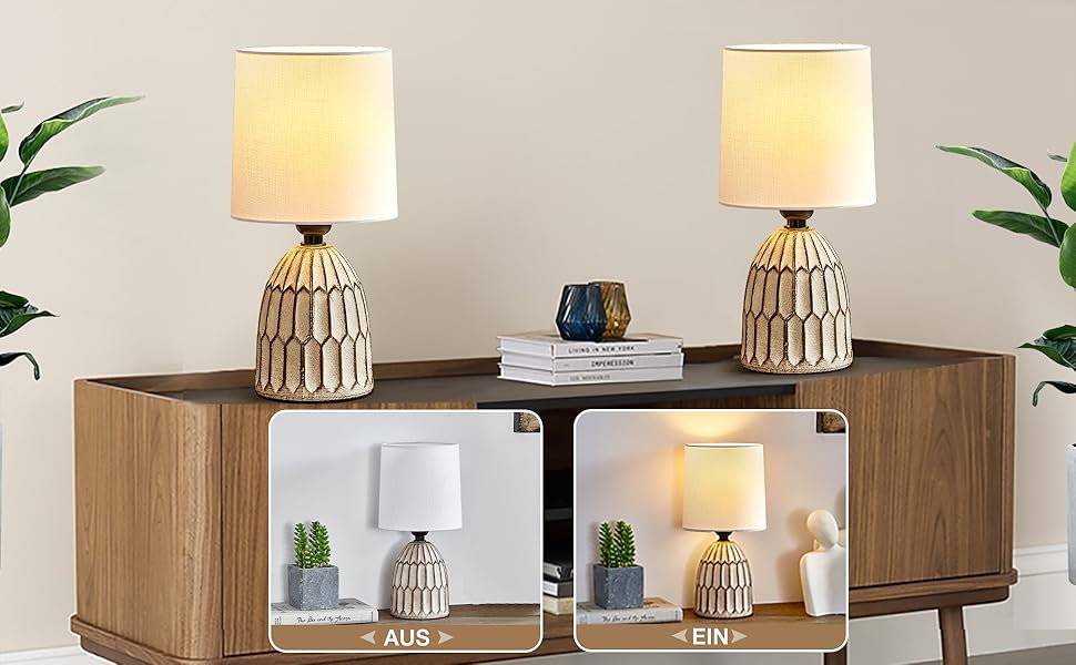 Настільна лампа GyroVu 2 шт. з ротангу, Бохо стиль, цоколь E27, для спальні, вітальні, читання