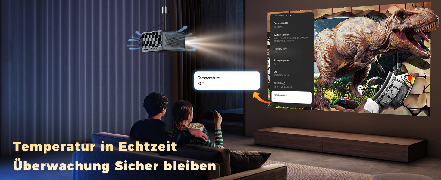 Проєктор Beamer-4K Smart Home Cinema: WiFi6, Bluetooth, Dolby Audio, Netflix, 1080P HD, Автофокус, eARC/CEC, Чорний