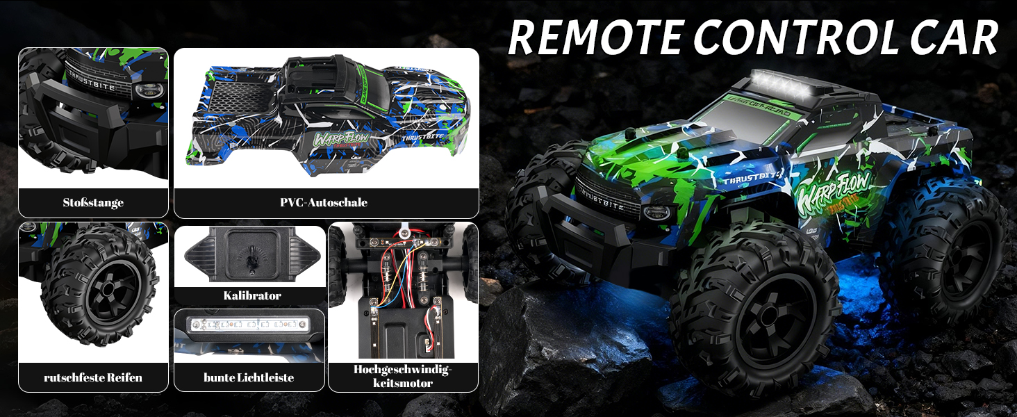 Радіокерований позашляховик BAZADER 1:18 з LED підсвіткою та розпилювачем води, 25 км/год, 2.4 ГГц, зелений - для хлопчиків від 4 років