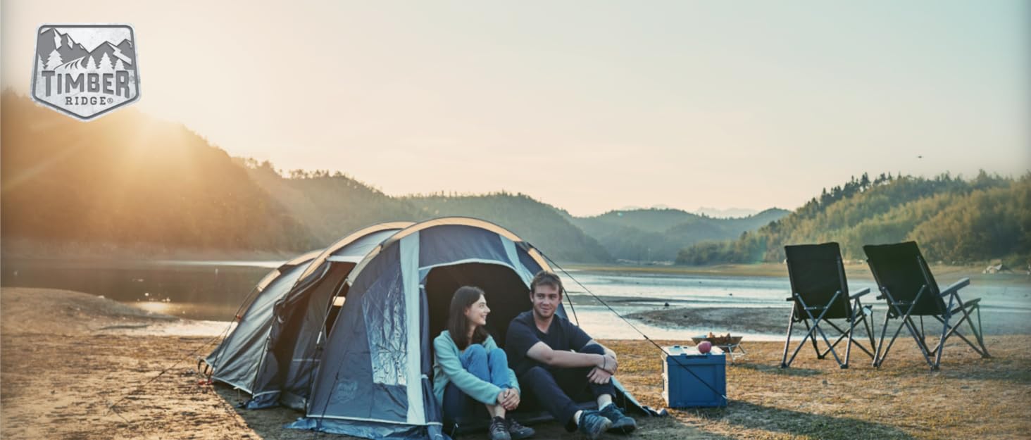 Пляжне крісло Timber Ridge Складне легке крісло для кемпінгу Складне з низькими ніжками Дихаюча сітчаста спинка Синій 135 кг Вантажопідйомність 1 шт. Синій