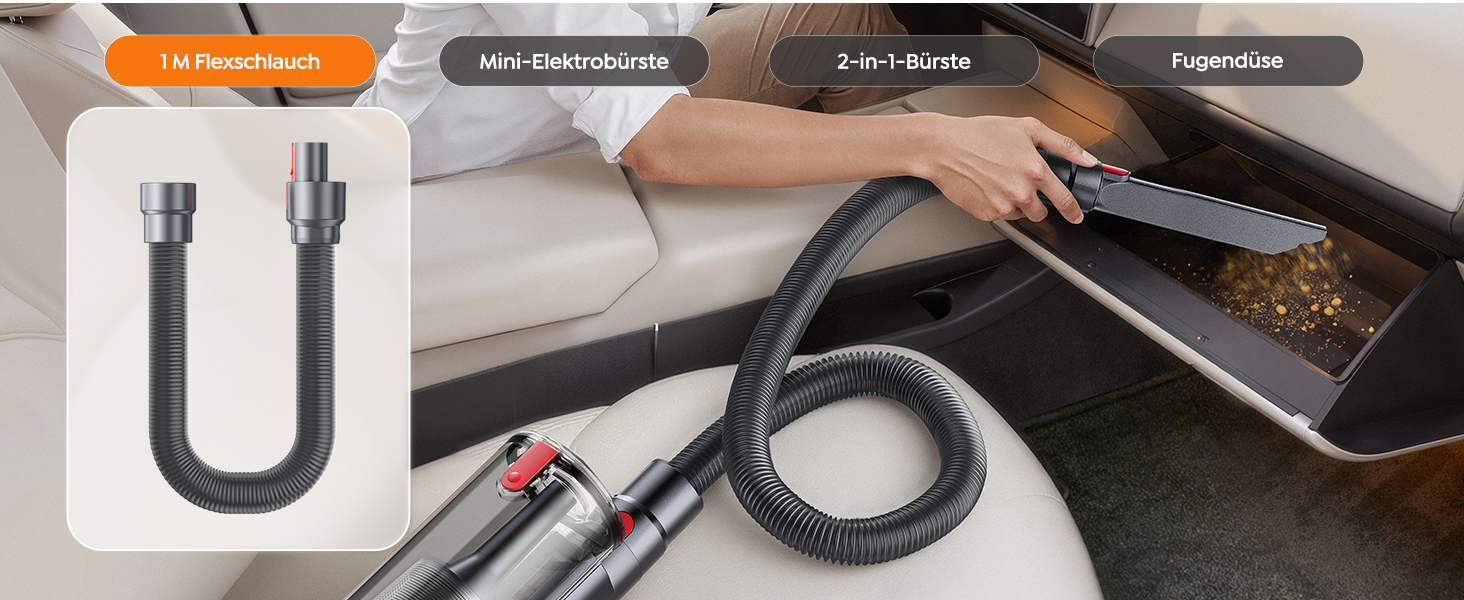 Акумуляторний пилосос SMOTURE 600W 50000Pa, бездротовий з міні-електрощіткою, для шерсті тварин, килимів, підлоги та авто - 65 хв роботи, сенсорний екран, функція ароматизації