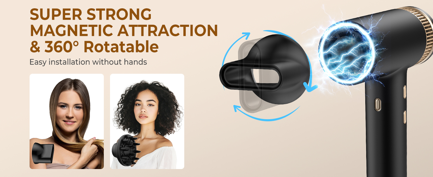 Мультистайлер для волосся 7 в 1 UKLISS Hairstyler Pro: фен, автоматична плойка, кругла щітка та вирівнювач для професійного стайлінгу, чорний