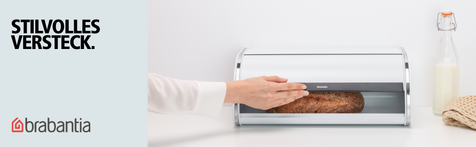 Контейнер для хліба та випічки Brabantia Rollbrotkasten, сталевий, матовий бежевий, великий