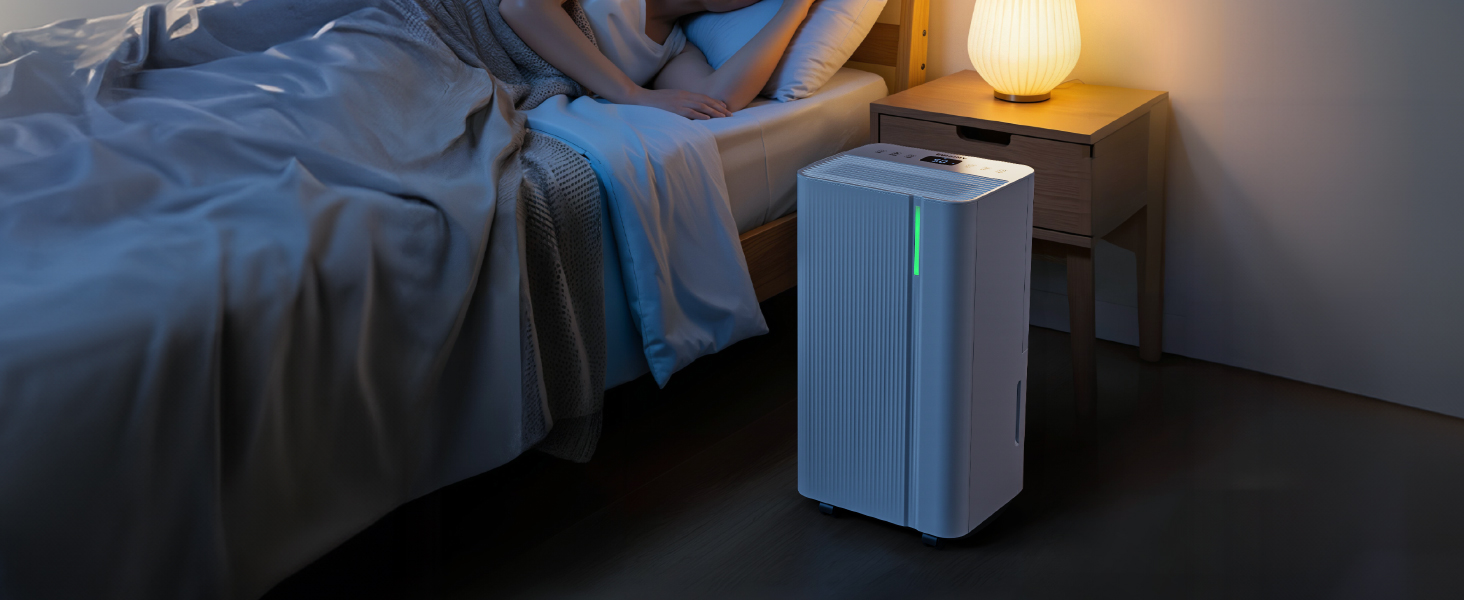 EUHOMY Електричний осушувач повітря для підвалу з відведенням води, тихий та економічний, з автоматичним розморожуванням, таймером, для квартири до 50 м² (12 л/день)