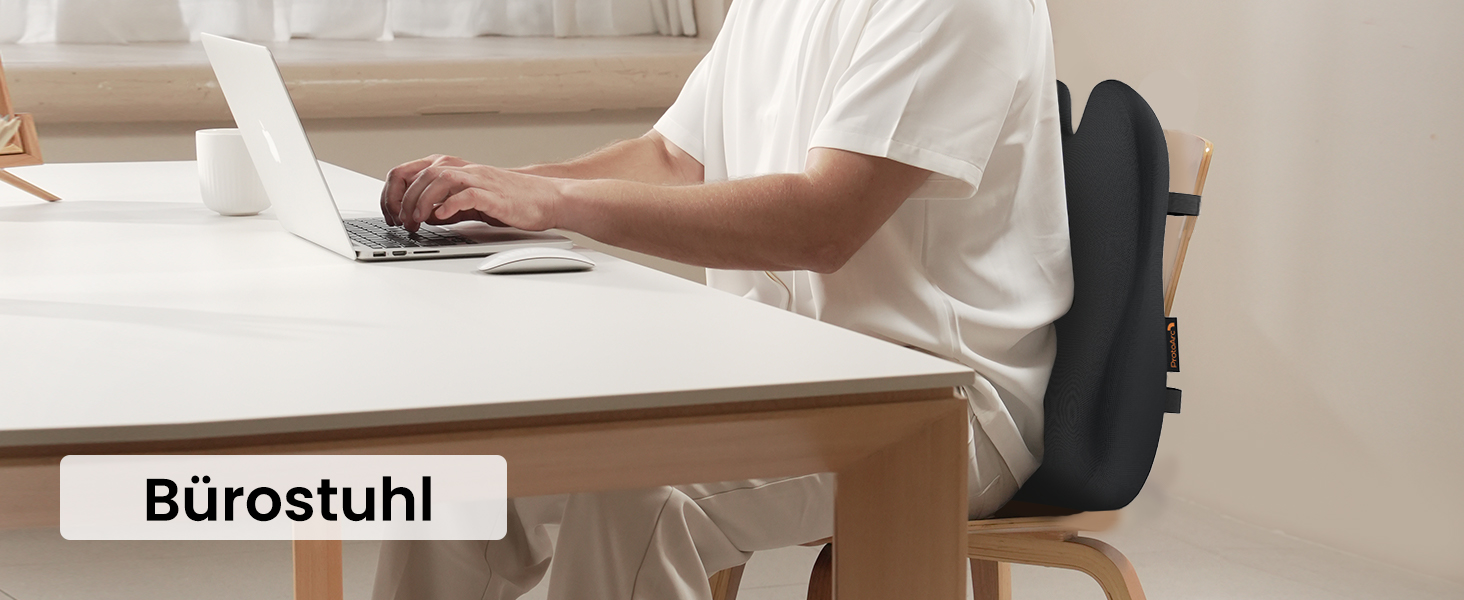 Підпорка для спини ProtoArc з піною Memory Foam, для офісного крісла, авто та столу, чорна