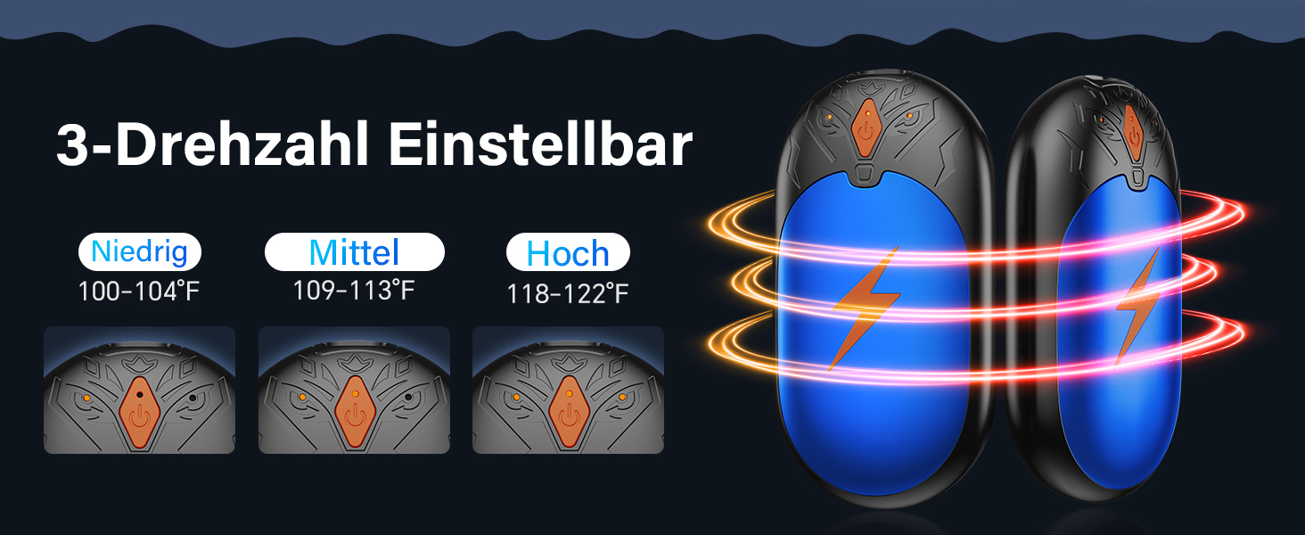 Електричні грілки для рук 2 шт., ультралегкі, перезаряджаються, портативні, 3 режими нагріву, до 24 годин, багаторазові USB грілки для рук для активного відпочинку взимку (блакитні)