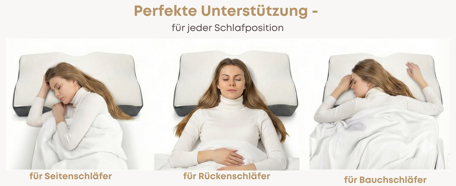 Ортопедична подушка для шиї Sei Design з Memory Foam - для спини та боку, Oeko-Tex®, Lyocell, охолоджуючий чохол