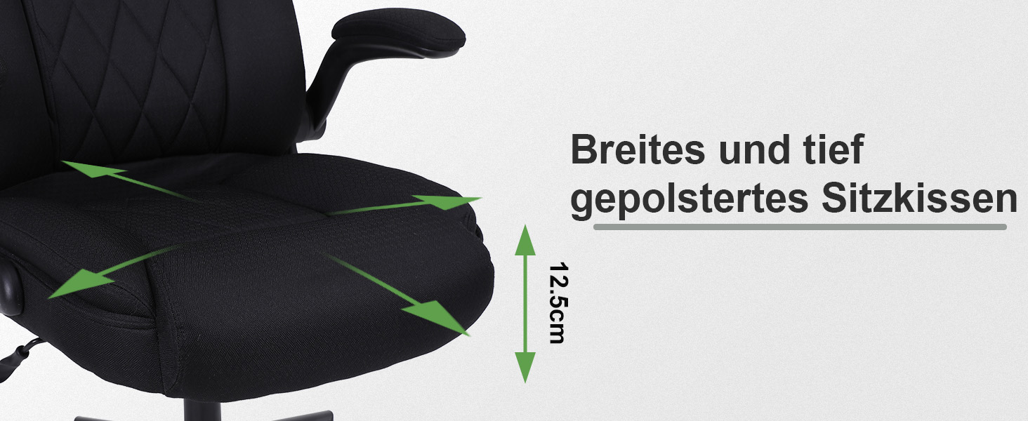 Офісний крісло Flysky з високою спинкою, регульованою висотою та підголівником, чорне. Ергономічне крісло для офісу, чорний.