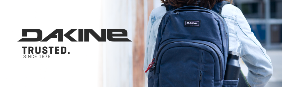 Унісекс рюкзак Dakine Campus 25L для школи, подорожей та ноутбука, водовідштовхуючий, чорний