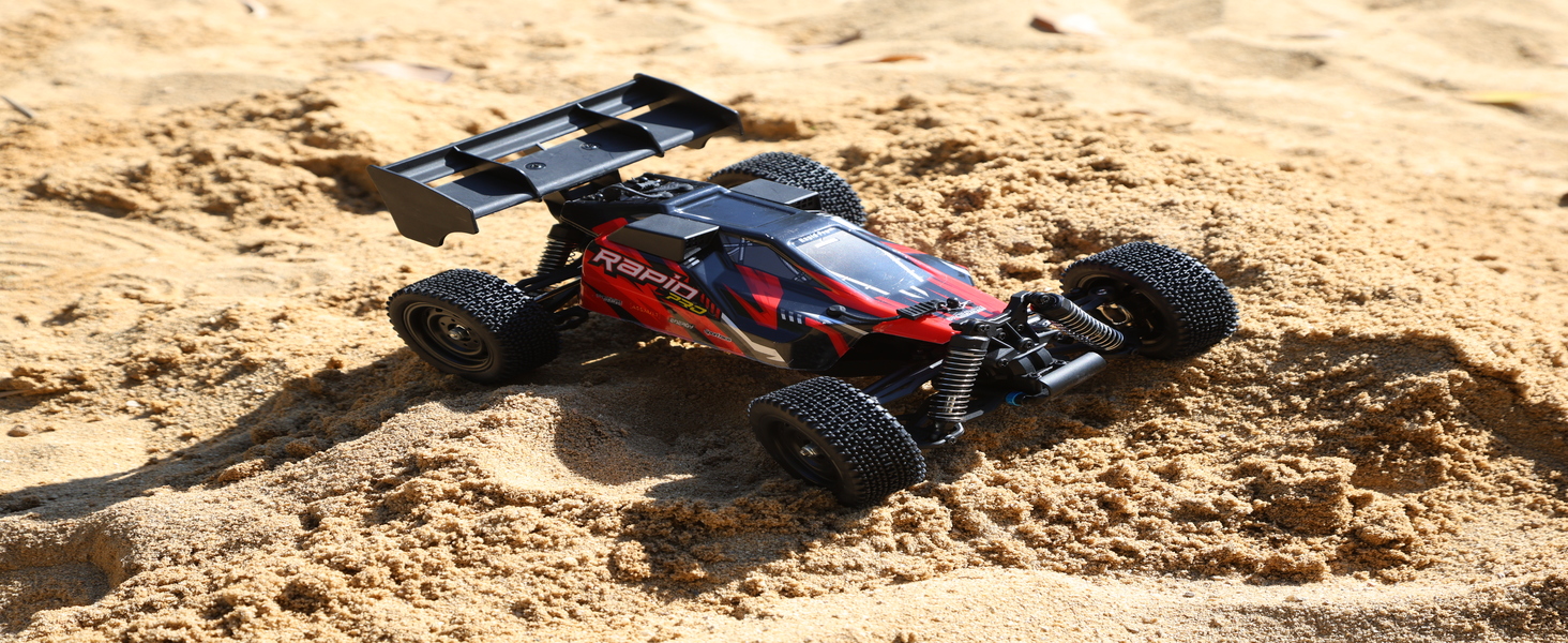 Радіокерований позашляховик DEERC 9205E 1:10 48 км/год 4WD Monstertruck з 2 акумуляторами, 2.4GHz, для дітей та дорослих