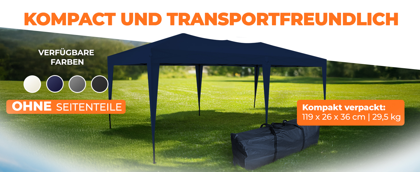 Павільйон Kronenburg розкладний, 3x3 м, водонепроникний, захист від сонця UV 50+, колір шампань, з 4-ма боковими панелями