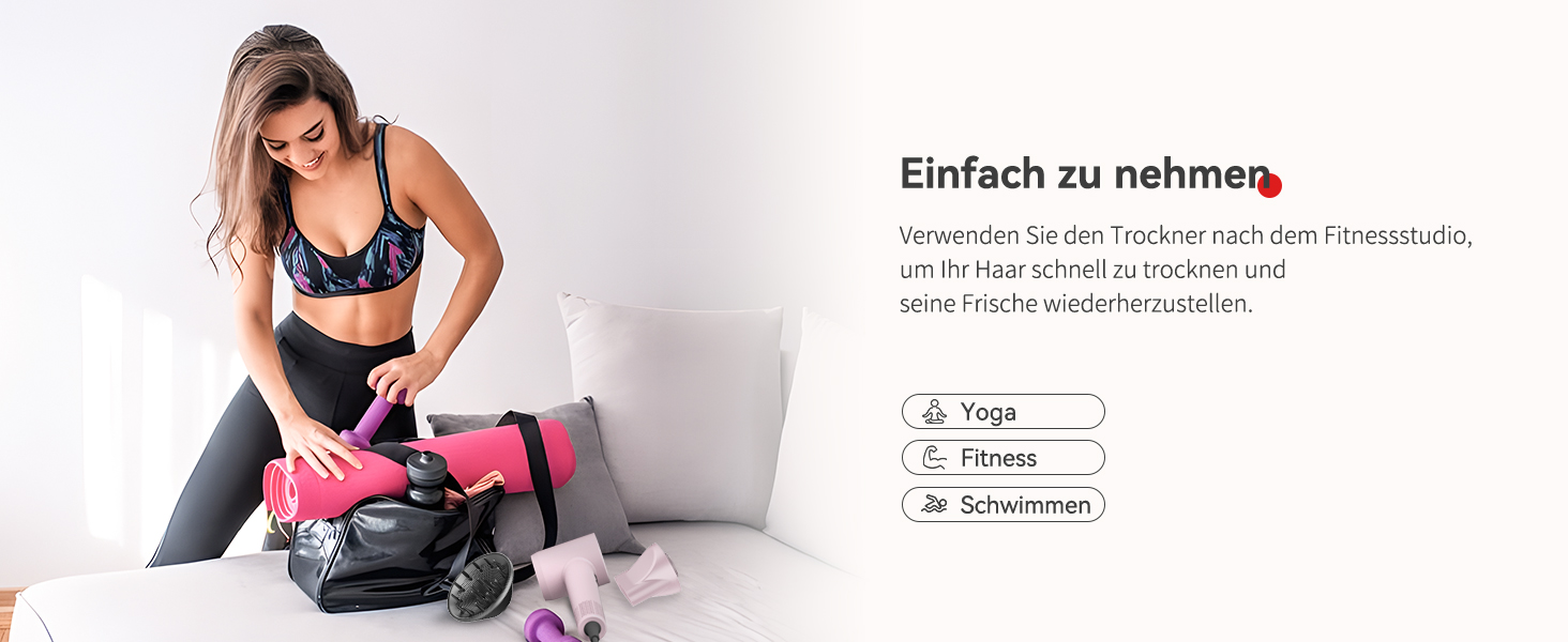 Професійний іонний фен для волосся з дифузором, безщітковий мотор 160 000 об/хв, швидке сушіння, сірий колір