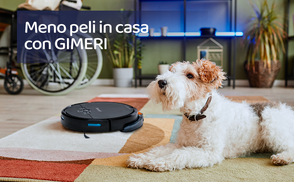 Робот-пилосос і швабра GIMERI Акумулятор 4400 мАг WI-Fi сумісний з Alexa Google, розміри 320 x 78 мм, автоматична зарядка, захист від падінь, всмоктування 2000 Па Чорний