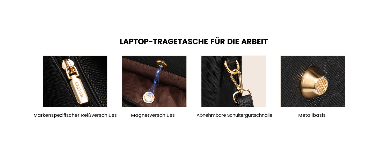 Сумка для ноутбука LOVEVOOK для жінок, водонепроникна, велика, сумка-шопер, ділова, шкіряна, для навчання, 15.6 дюймів, чорна, бежева, коричнева