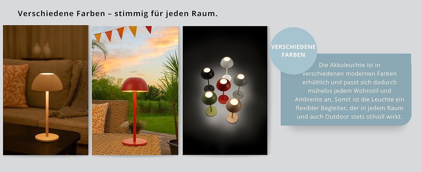 Бездротова лампа Роберта: LED-настільна лампа, нічник з регулюванням яскравості, USB-зарядка, 30 см, Кофе