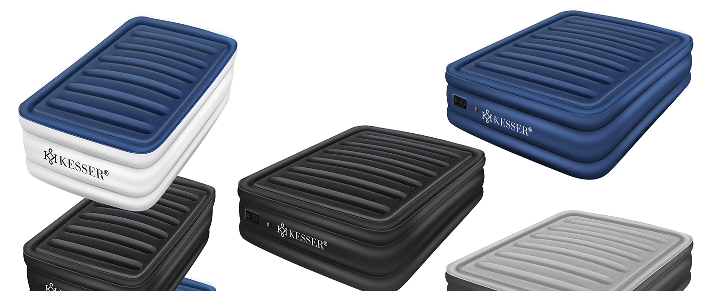 Надувна матрац KESSER® з електричним насосом, 203x152.5x51 см, для відпочинку та кемпінгу