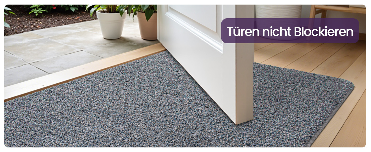 Килимок для дому DEXI 80 x 120 см, антиковзаючий, для прибирання бруду, миється в пральній машині, поглинаючий, для собак, вхідний килимок, для порогу та коридору (60 x 180 см, сіро-блакитний)