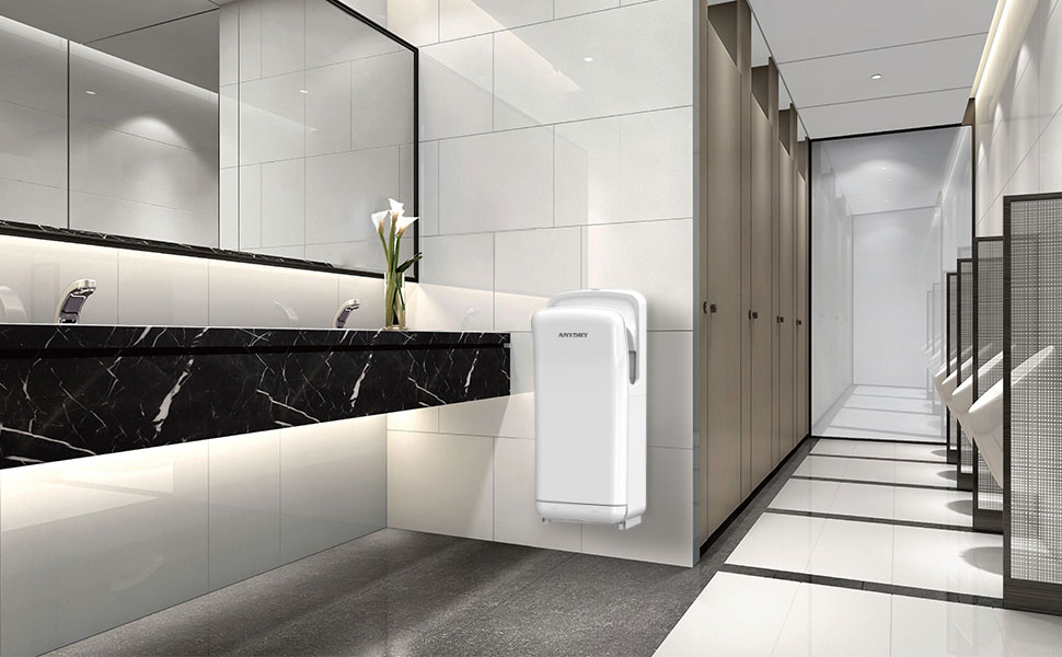 Електричний сушар для рук AnyDry 2005H з HEPA-фільтром, комерційний, 1750-2050W, швидке сушіння (7-10 сек)