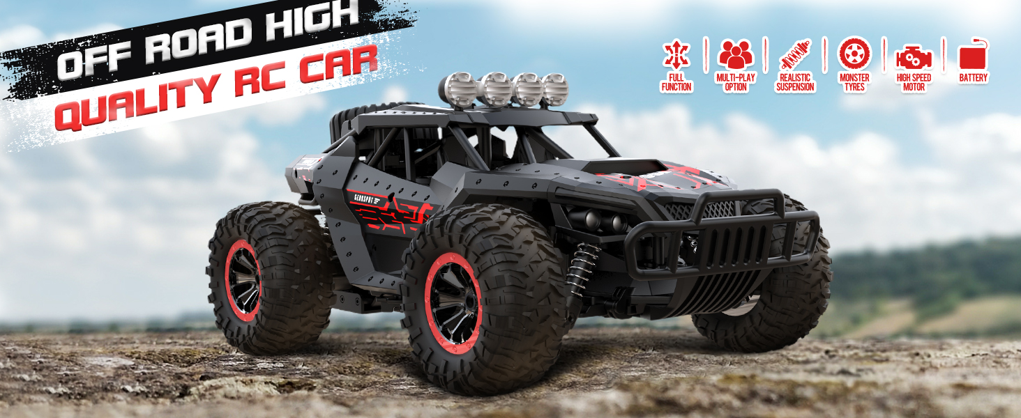 Радіокерований позашляховик 1:16 для хлопчиків, 2 акумулятори, 70 хв, 25 км/год, 2.4GHz, RC баггі, гоночний автомобіль, крос-кантрі, іграшка