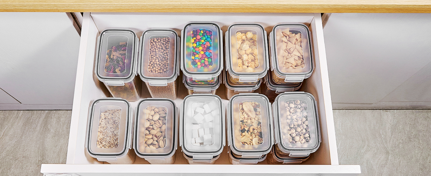 Набір контейнерів для зберігання Vtopmart з кришкою, 32 шт. - герметичні, BPA-free, для борошна, цукру, круп, з ручкою та етикетками