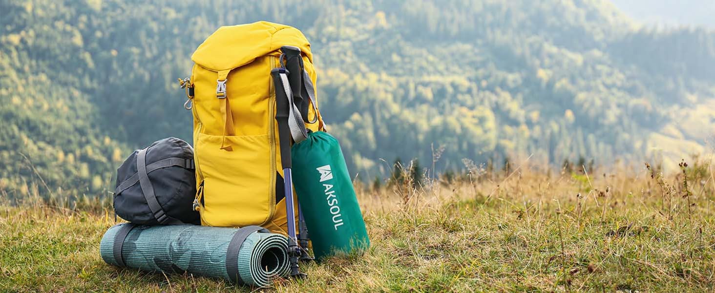 Самонадувний кемпінговий килимок AKSOUL Outdoor: ультралегкий надувний матрац з подушкою, термоізоляційний складний килимок для намету, трекінгу та пляжу, 10 см, колір павлин