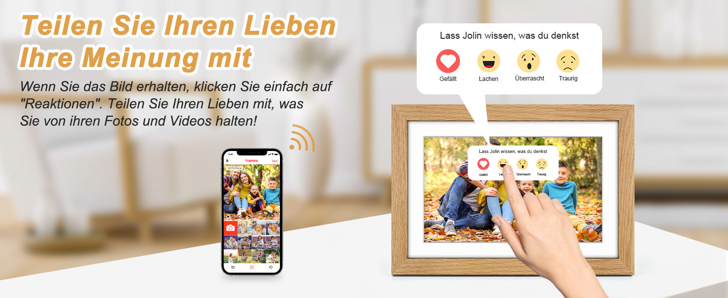 Цифровий фоторамка з дерева, Wi-Fi, 32GB, 10.1