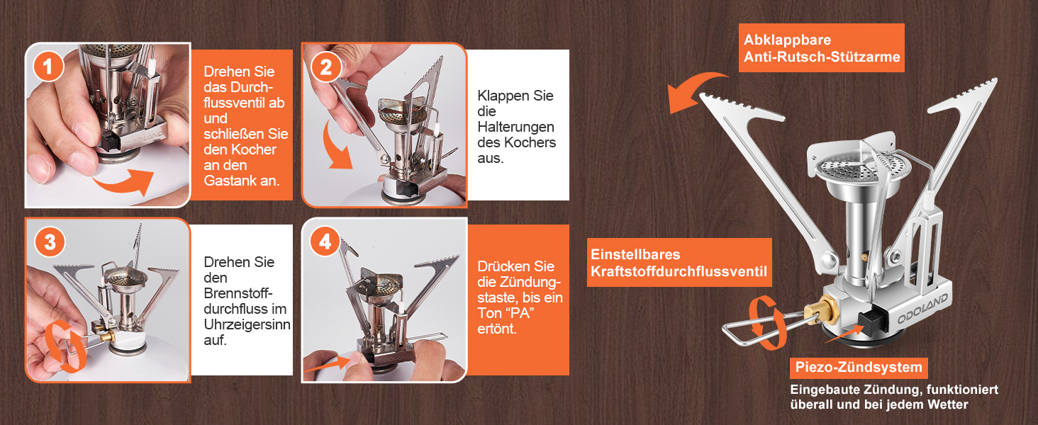 Набір посуду для кемпінгу Odoland: каструля, сковорода, тарілки, миски, виделки, ножі, ложки (10/15 шт.) з нержавіючої сталі з антипригарним покриттям та чохлом