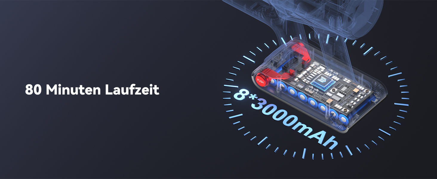 Акумуляторний пилосос H9 58000 Па, 650 Вт, 80 хв, бездротовий з LED-дисплеєм, для шерсті тварин, килимів та підлоги, синій