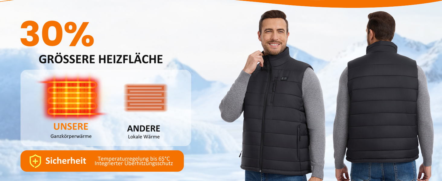 Електричний зігрівальний жилет для чоловіків з PowerBank 18400mAh 7.4V, теплий утеплений жилет для роботи та відпочинку на відкритому повітрі, XXL, чорний