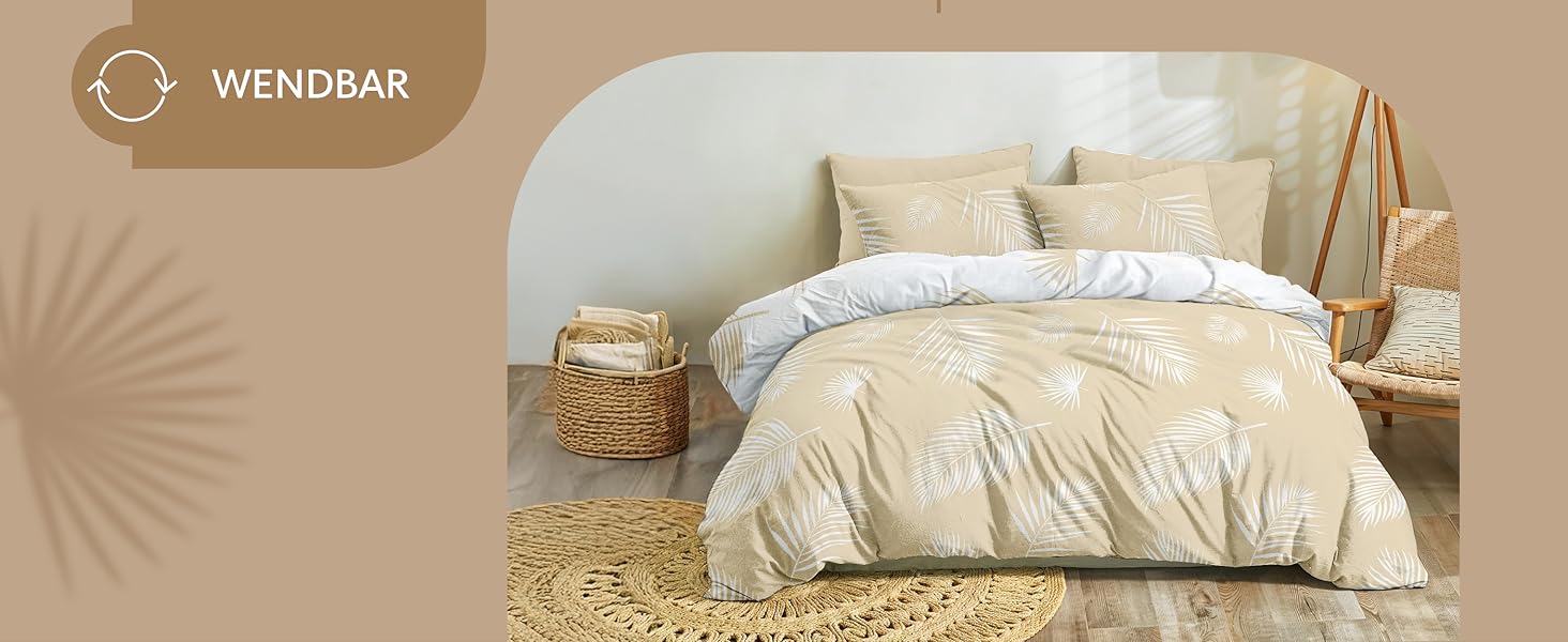 Комплект постільної білизни Dreamzie 200x200 см з 2 наволочками 80x80 см, сірий гілчастий малюнок - постільна білизна для дорослих 200x200 з 100% мікрофібри, сертифікат Oeko TEX без хімікатів (135x200 см + 1 наволочка 50x70 см, бежеві простирадла)