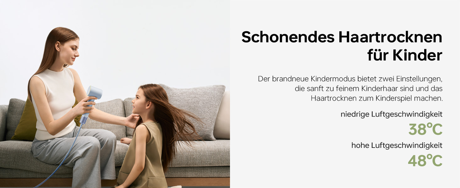 Компактний фен для волосся Laifen Mini з безщітковим двигуном (110 000 об/хв) та іонізацією, швидкий та тихий дорожній фен, синій