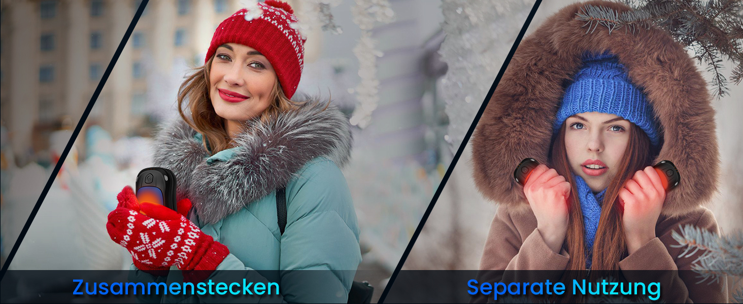 Електричний нагрівач для рук, перезаряджуваний, USB, 2 шт. (блакитний)