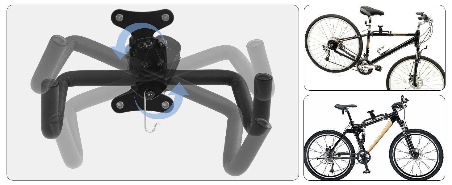 Настінне настінне кріплення для велосипеда Складне настінне кріплення для гаража, підвалу та квартири Настінне кріплення велосипеда до 25 кг для велосипеда, дорожнього велосипеда, електронного велосипеда, гірського велосипеда тощо Тримач велосипеда (2 шт. и)