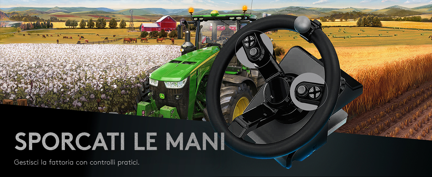Джойстик Logitech G Saitek Farm Sim Controller для Farming Simulator: кермо, педалі, 38+ кнопок, USB, PC/Mac - Чорний