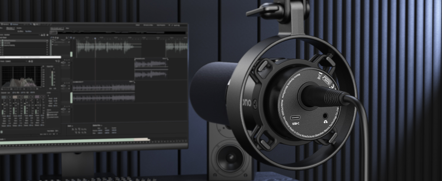 MAONO PD300X подкаст-мікрофон XLR/USB з шумозаглушенням, 192kHz/24Bit Hi-Fi аудіо, кнопка вимкнення звуку, програмне забезпечення для подкастингу, стрімінгу та студійного запису