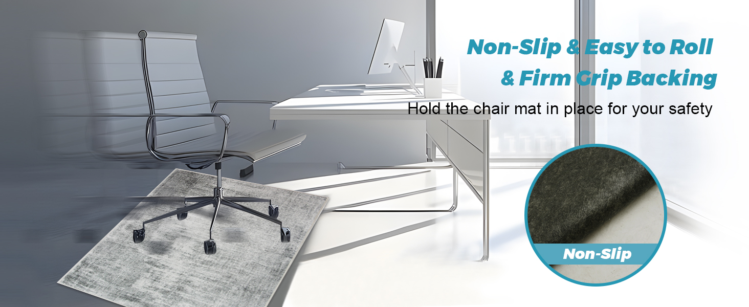 Підкладка під офісне крісло 90x120 см, сіра текстура | Захист для підлоги, килимок від ковзання | Для ламінату та плитки