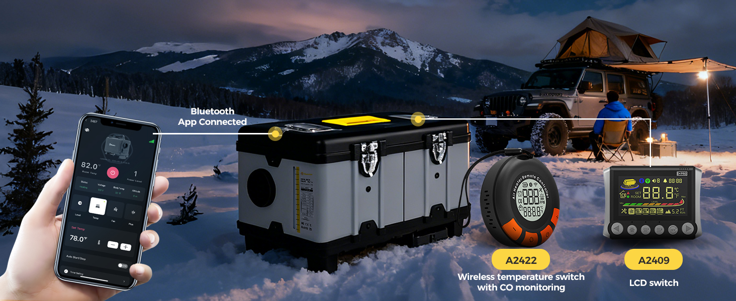 Дизельний опалювач 8kW з Bluetooth, автоматичний старт/стоп, для вантажівок та фургонів (Tb10pro)