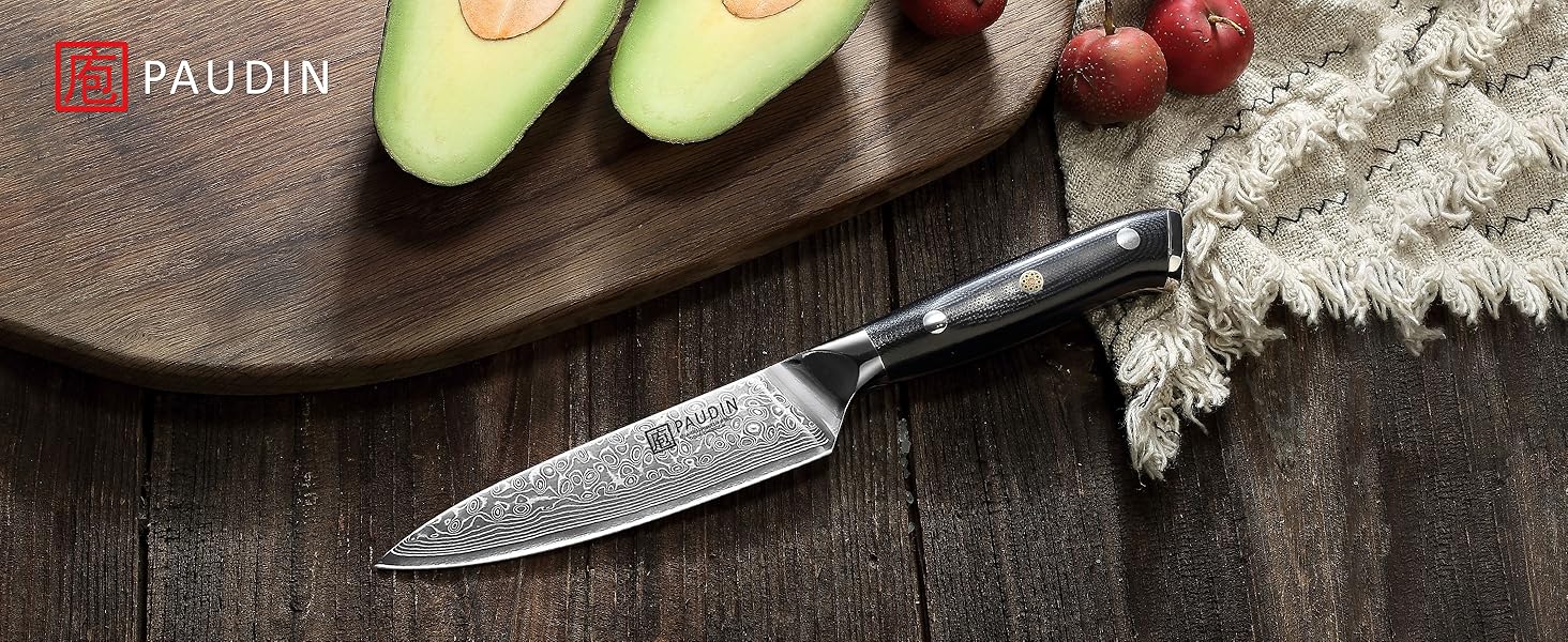 Ніж PAUDIN для м'яса, кухаря та обробки продуктів, 20 см, з високоякісної сталі, ергономічна ручка