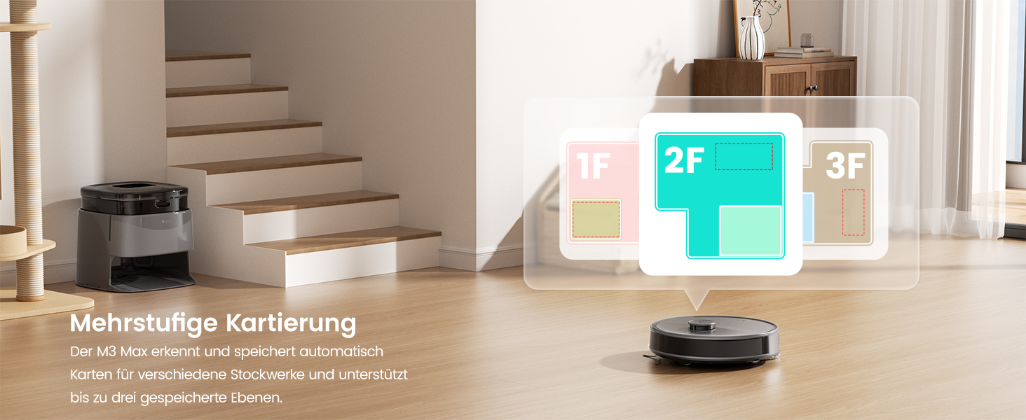 Робот-пилосос LEFANT M3 MAX: 6000Pa, вологе прибирання, лазерна навігація, антизаплутування, керування через додаток та Alexa, для тварин та килимів