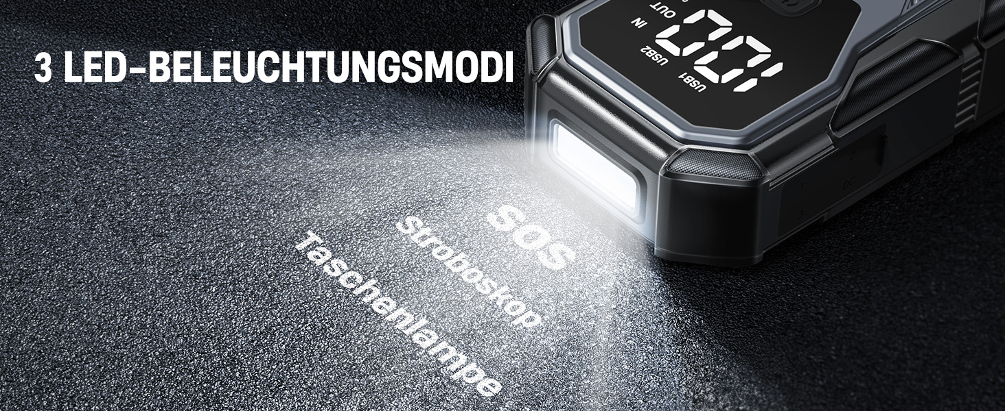 Портативний пусковий пристрій Powerbank для автомобіля, 8000A, 12V, для бензинових та дизельних двигунів, Jump Starter з LED, USB зарядка 3.0 BD40