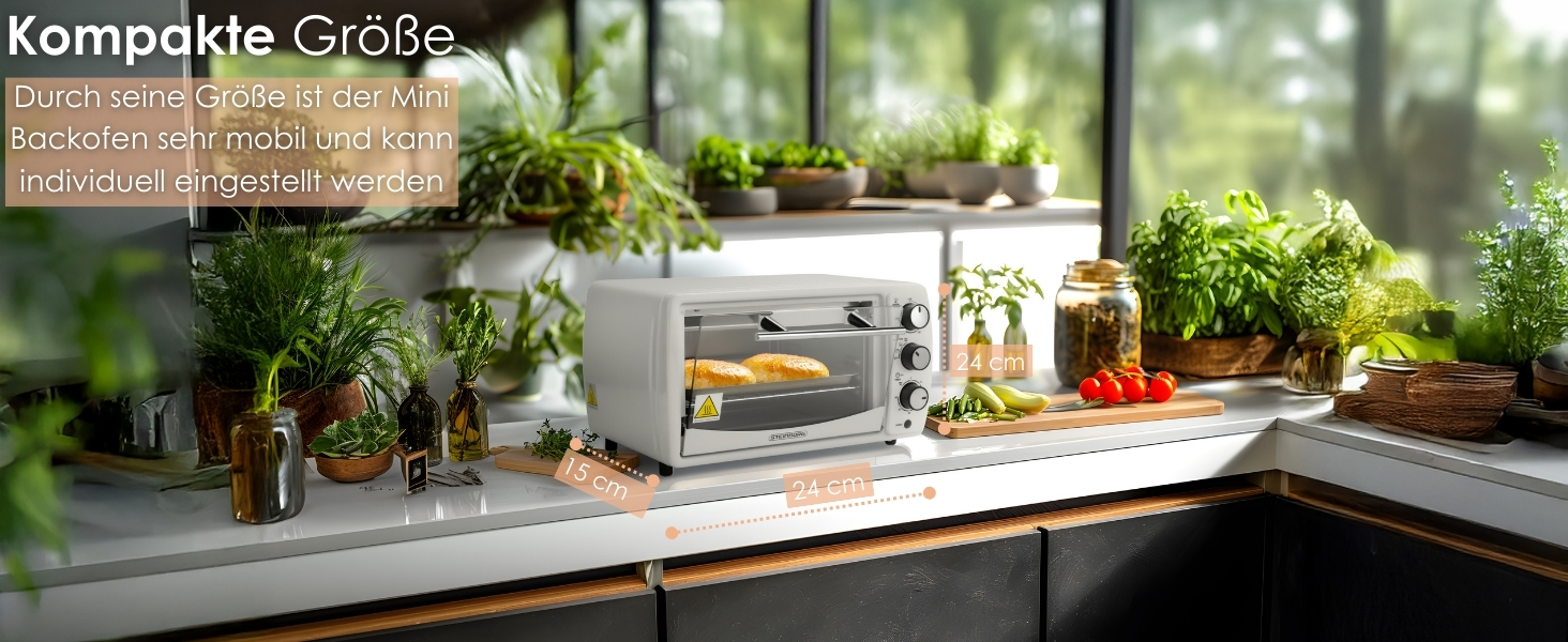 Міні-піч 13 літрів, 1200 Вт, піч для піци, 65°-230°C, таймер, піддон для крихт, міні-піч