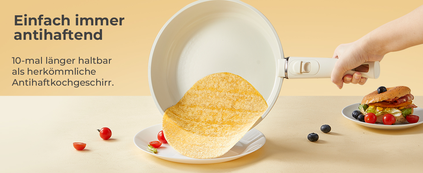 Набір посуду 17 предметів з антипригарним покриттям, індукційний, з керамічним покриттям, сумісний з духовкою, безпечний для миття в посудомийній машині, без PFOA/PFOS