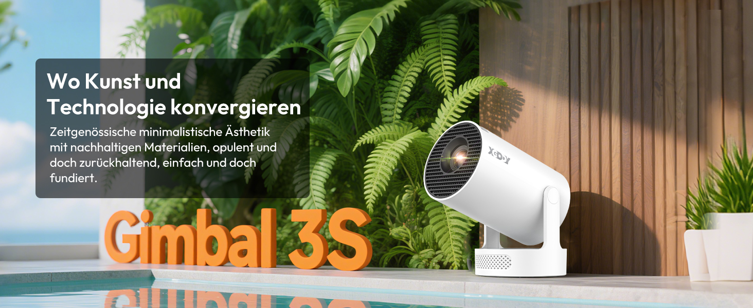 Портативний проєктор Xgody Gimbal 3: 720P HD, 4K/1080P, 12000 Люмен, Android 11.0, WiFi 6, Bluetooth, Auto Keystone, для домашнього кінотеатру