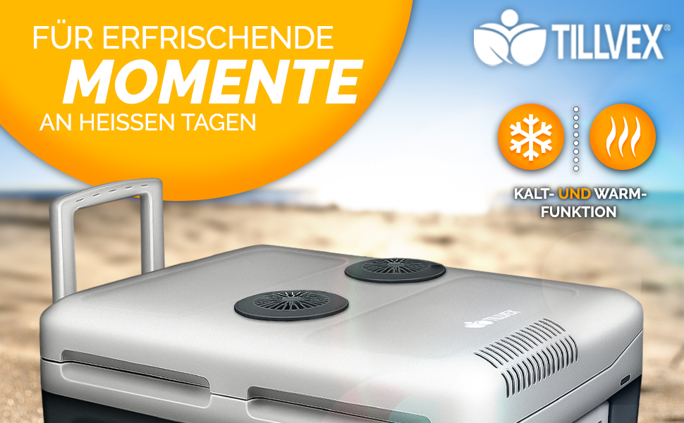 Автомобільний холодильник/термобокс Tillvex електричний 40л на колесах (230V/12V) - охолодження та підігрів, ECO-режим, антрацит