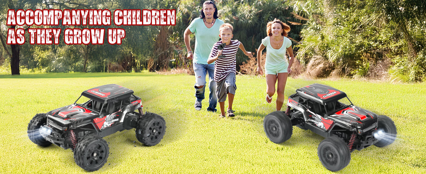 Радіокерований позашляховик Monstertruck 2.4GHz, 25 км/год, червоний - DIY збірка, великий розмір, для дорослих та дітей