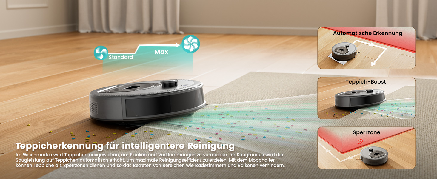 Робот-пилосос LEFANT M330 з функцією миття, 5000Pa, лазерна навігація, PSD-технологія, APP, 160 хв, для тварин, килимів, твердих підлог, сірий